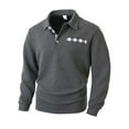 thumbnail image 4 of KHONTS Men's Long Sleeve Polo Shirts with Collar Relaxed Fit Thermal Work Shirts Warm Comfy Button down Casual Dress Tops Grey M, 4 of 8