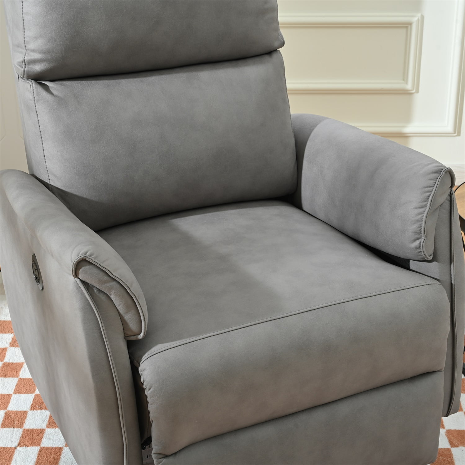 Kadyn Electric Power Recliner Chair, Upholstered Lounge Single Sofa, Home Theater Seating with USB Charging Ports for Living Room Bedroom, Gray Kadyn Electric Power Recliner Chair, Upholstered Lounge Single Sofa, Home Theater Seating with USB Charging Ports for Living Room Bedroom, Gray
