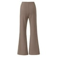 thumbnail image 5 of Pantalones rectos de yoga para mujer: tiro medio, pierna ancha, cintura elástica, bolsillos laterales profundos, lavado a mano, poliéster-spandex, tallas XS-XL, para el trabajo/el fin de semana., 5 of 5