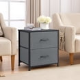 thumbnail image 7 of TINKLE WELL Nightstand with 2 Fabric Drawers, End Table 20 inch Tall Side Table for Bedroom, Closet, or Dorm Storage, Gray, 1 Pack, 7 of 7