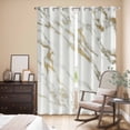 thumbnail image 3 of Kitchen Curtains 84 Inch Length 2 Panels, Golden Marble Grommets Window Treatment Curtain, Abstract Modern Minimalist Art Thermal Curtains Drapes for Living Room/Bathroom, 3 of 9