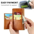 thumbnail image 2 of Kelvin Leather Flip Zipper Magnetic Wallet Phone Case Card Holder For iPhone 13 Pro Max (Orange), 2 of 9