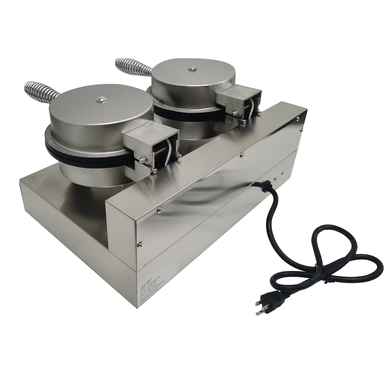 INTSUPERMAI Double Head Electric Ice Cream Cone Machine Waffle Cone Maker with Ice Cream Cone Sleeves