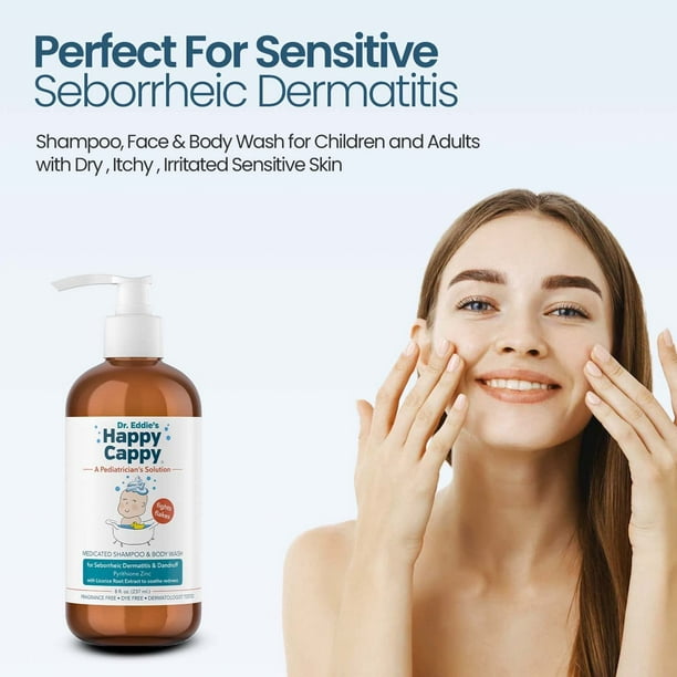Dr. Eddie's Happy Cappy, Medicated Shampoo & Body Wash for Seborrheic Dermatitis Dandruff, 8 oz - Walmart.com