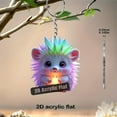 thumbnail image 3 of MORESEC under $5 Acrylic Keychain, Cute Hedgehog Shaped Acrylic Keychain, Colorful Backpack Keyring Charm for Purse Bag Zipper, Decorative Gift for Kids Friends, Lightweight Durable Accessory, 3 of 3