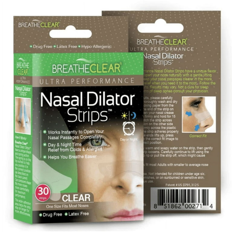 Breathe Clear Nasal Strips for Breathing Relief Tan m/l 30ct