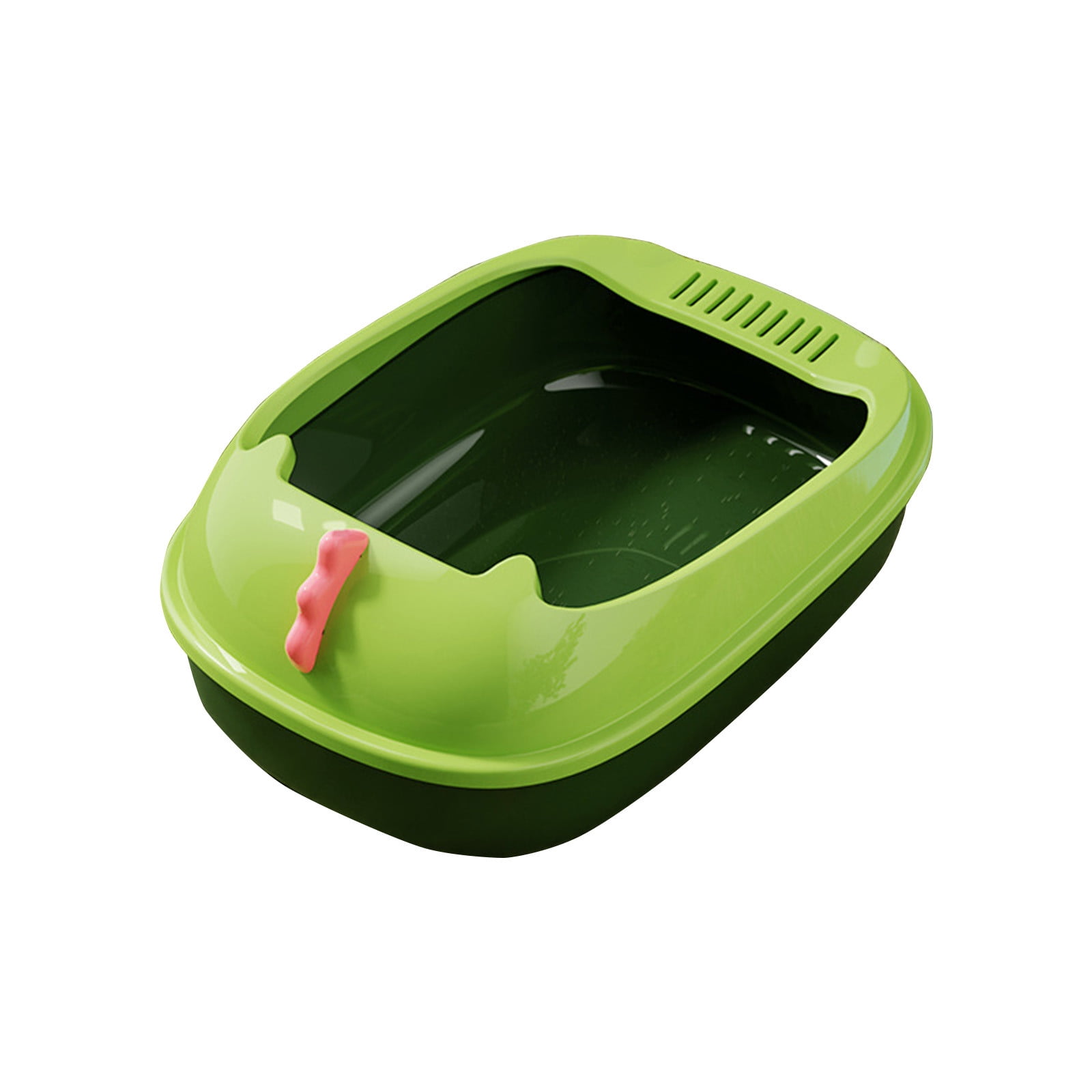Nsxcdh Semi Enclosed Cat Litter Box,Paper,42x28x16cm,Beige Green Pink Brown,Anti Splash,Easy Clean,Non Slip