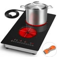 Borrallio 2 Burner Electric Cooktop 12 Inch, 110V Plugin Electric