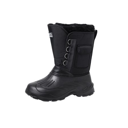 

Zodanni Mens With Pocket Mid Calf Boot Fishing Lace Up Casual Slip Resistant Waterproof Snow Boots Black Without Steel Spikes 8.5