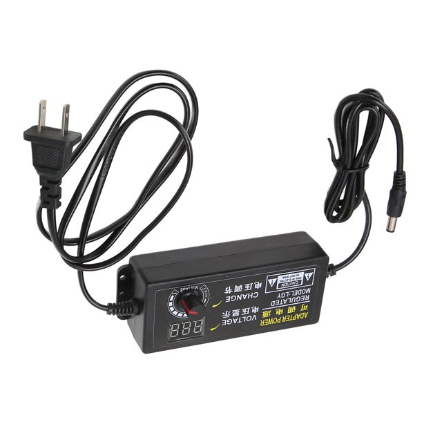 AC To DC Converter, Adjustable Power Supply Adapter Wall Mount Safe for Water Pump for Camera