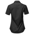 thumbnail image 3 of A2Y Women's Basic Durable Short Sleeve Button Down Business Office Formal Ladies Shirt Black L, 3 of 6