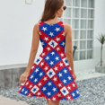 thumbnail image 6 of American Flag Blue Red White Dress Summer Street Style Dresses Female Sleeveless Printed Sundress, 6 of 7