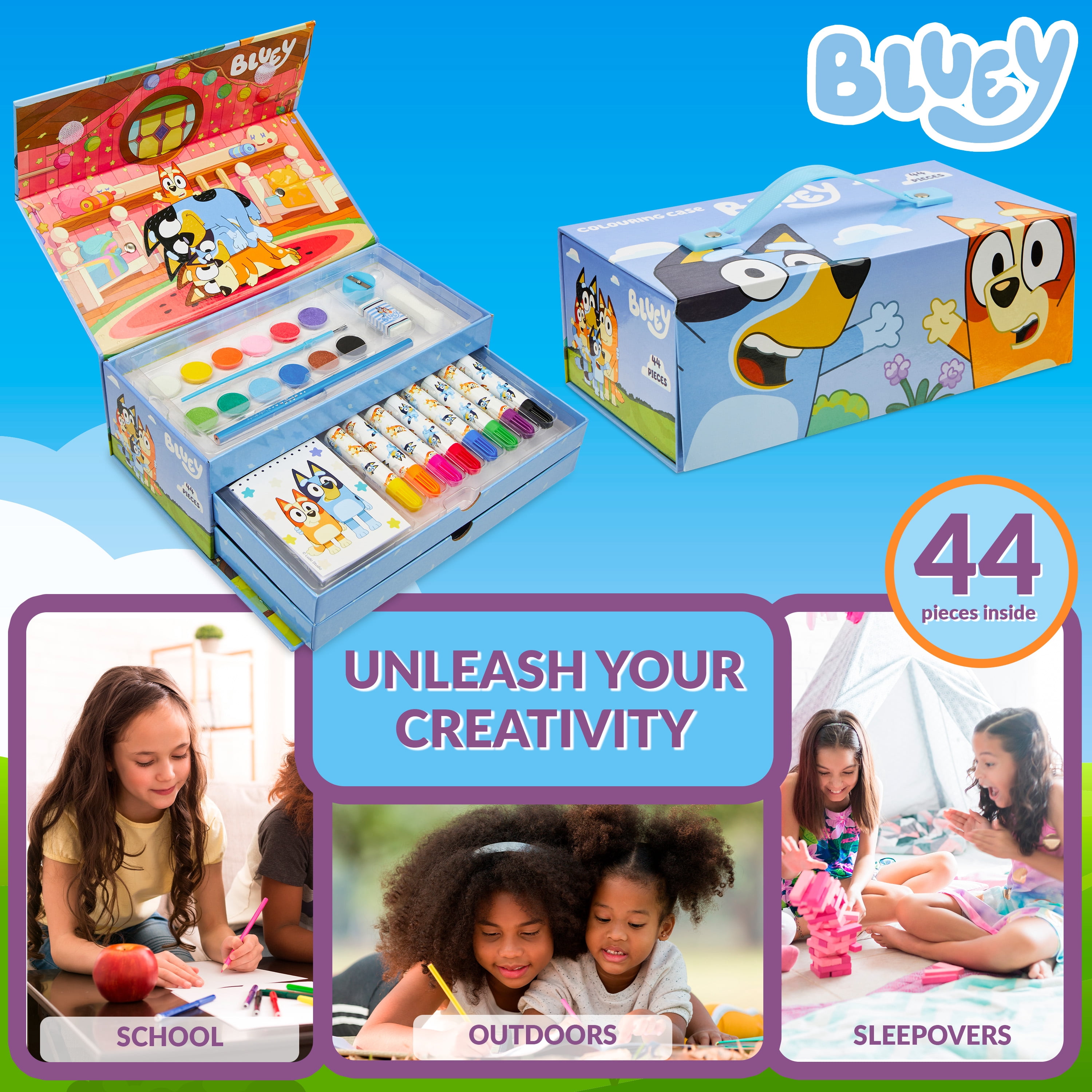 Colouring Case 44 Pieces Creative Set Arts & Crafts