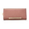 thumbnail image 1 of Cartera Monedero Larga De Cuero Lujo Dama Billetera Elegante Rosa, 1 of 4