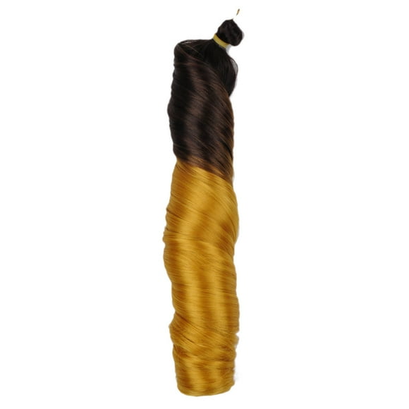 Zhuge Loose Wave Spiral Curl Crochet Hair Curl Braiding Hair 24Inchs 6Packs Synthetic Braids Pre Stretched Braiding Hair,Black and Yellow
