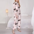 thumbnail image 2 of KLL Swan And Flowers2 Print Women's Long Sleeve Pajamas with Pants Sleepwear Loungewear 2 Set-X-Large, 2 of 8