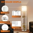 thumbnail image 6 of Vesteel Floor Lamp with Shelves, Standing Lamp with 3 Color Adjustable LED Bulb for Living Room, Modern Square Lamp for Bedroom Office Kid Room, 6 of 7