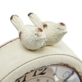 thumbnail image 6 of Creative Co-Op Vintage Pewter Mantel Clock with Birds, Distressed Cream, 6 of 7