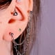 thumbnail image 3 of Pendientes Piercing de oreja de acero inoxidable con cadena, pendiente de hélice de 20g y 16g, pendientes de cartílago, orejera, joyería Punk de Corea, 2 uds., 3 of 4
