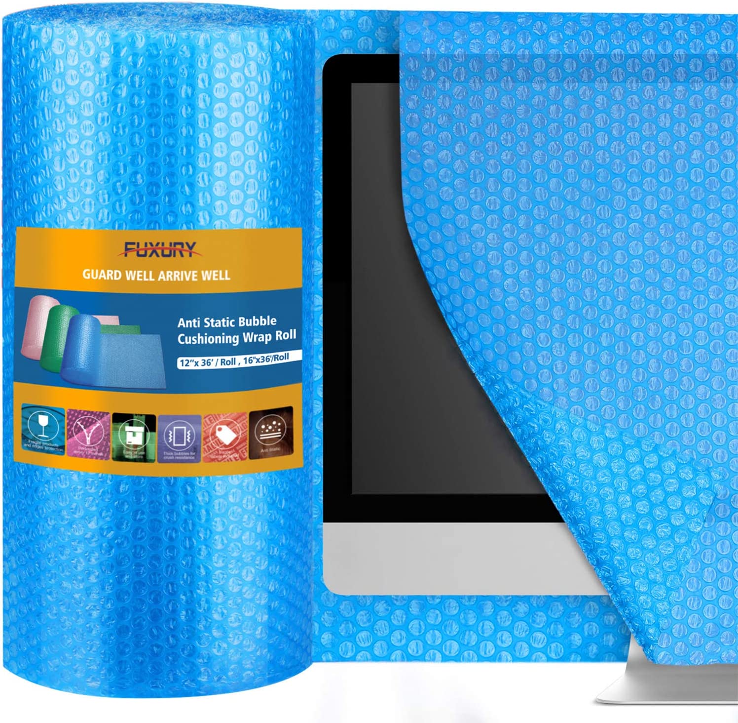 1 Roll Perforated AntiStatic Bubble Cushion Wrap 16" x 36ft + 20