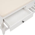 thumbnail image 4 of EUROCO 35" Shoe Rack Storage Bench, Entryway Wood Bench with Cushioned Seat, 2 Drawers and Bottom Shelf, White, 4 of 8