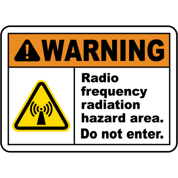 Warning RF Radiation Hazard Area Safety Notice Signs For Work Place