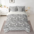 thumbnail image 2 of Homewish Paisley Floral 7-Piece Twin Bedding Sets,Vintage Boho Flower Bedding Comforter Set,Gray White Sheet Sets For Adults,Breathable Home Decor Reversible, 2 of 8
