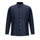 thumbnail image 2 of Blusa y camisa de manga larga con cuello vuelto para hombre, camisa informal de negocios a la moda con botones de color liso y cómoda, top de algodón para hombre, 2 of 5