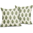 thumbnail image 2 of Sage Green Floral Pillow Covers 18x18 Set of 2 Spring Summer Flower Leaves Print Decorative Throw Pillow Cases Outdoor Farmhouse Decoration for Sofa Couch Bed, 2 of 6