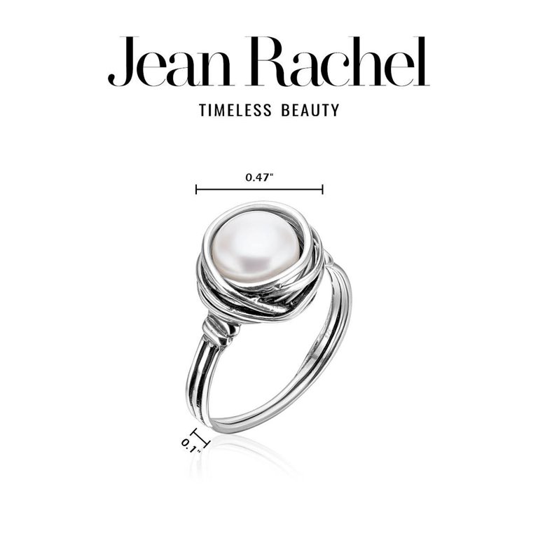 Jean Rachel Jewelry 925 Sterling Silver Ring with Fresh Water