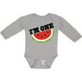thumbnail image 3 of Inktastic I'm One 1st Birthday Watermelon Boys or Girls Long Sleeve Baby Bodysuit, 3 of 5