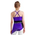 thumbnail image 2 of Oyolan Asymmetrical Ballet Skirt for Girls Contemporary Latin Jazz Dancewear Lyrical Dance Dress Purple 16, 2 of 7