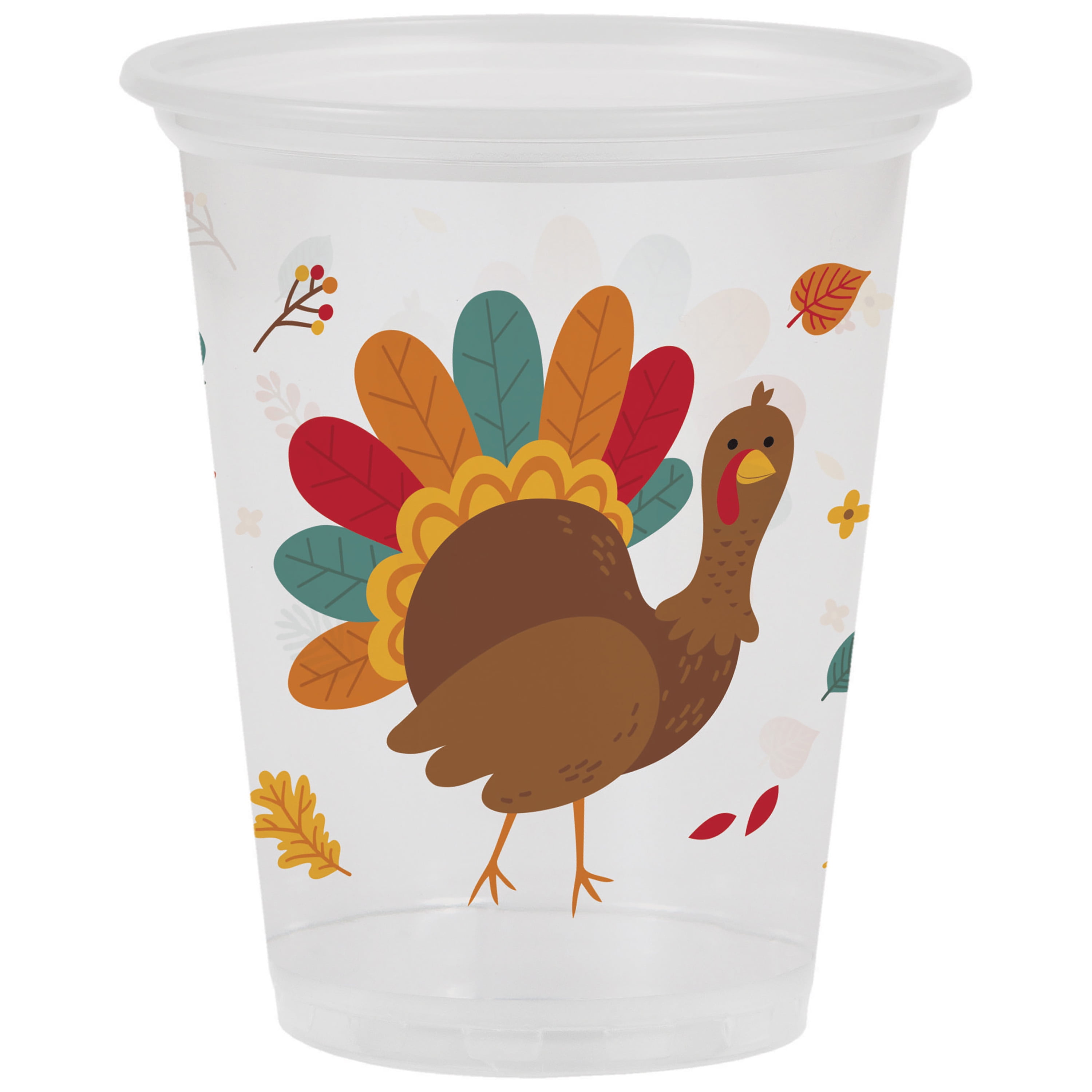 Creative Converting Thanksgiving Turkey Plastic 16 oz Cups 24 Count