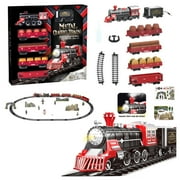 HJJLRH Toy Train Set, Electric Locomotive with Light & Sound, Wildlife African Jungle Zoo Miniature Toys Cake Toppers Bulk Toddler Stocking Stuffers for 3 4 5 Year Old Boys
