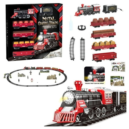 RUIG Train Set, Electric Locomotive with Light & Sound, Wildlife African Jungle Zoo Miniature Toys Cake Toppers Bulk Toddler Stocking Stuffers Gift for 3 4 5 Year Old Boys
