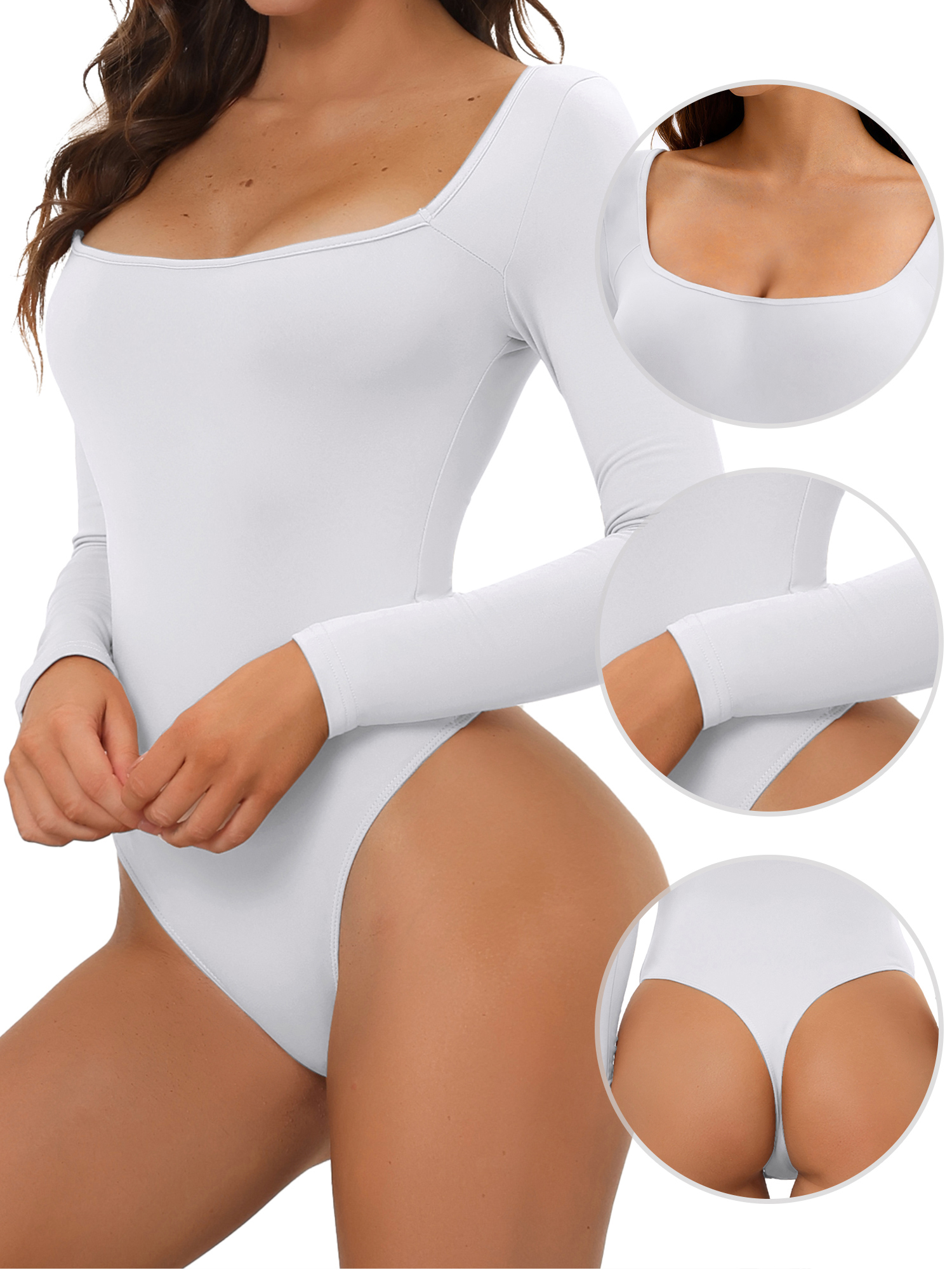 DARING DIVA Bodysuit Slim Fit Brief Leotard S White