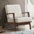 thumbnail image 3 of Omax Decor Jasper Solid Wood and Fabric Upholstered Accent Armchair in Beige, 3 of 8