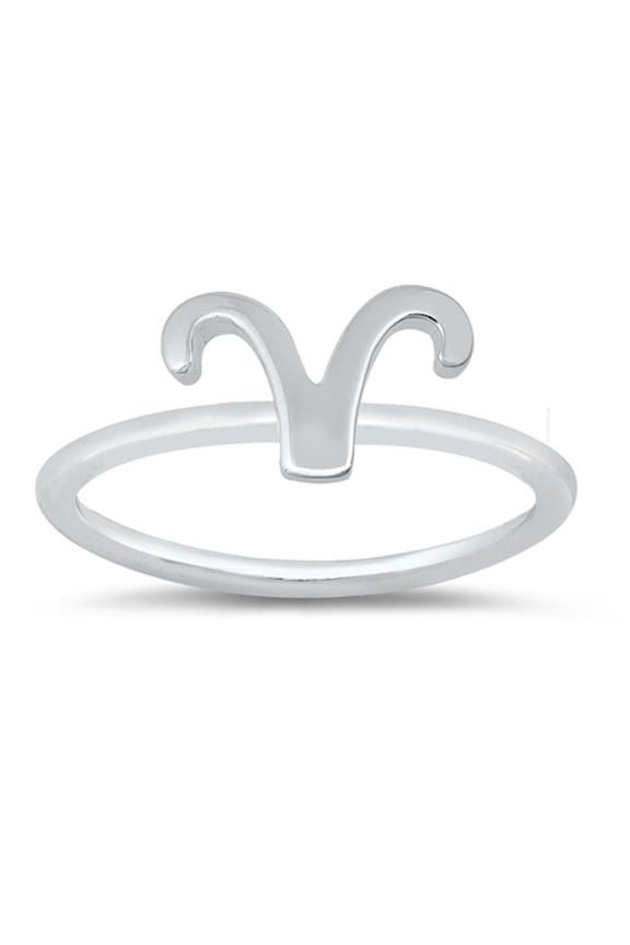 Unique Sterling Silver Ring Zodiac Sign Aries Band 925 Jewelry Female Male Unisex Size 7