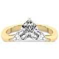 thumbnail image 3 of Heart Shape 1 Carat IGI Certified Lab Grown Diamond Ring | 14K Yellow Gold | Joella Three Stone Chevron Diamond Ring | FG-VS1-VS2 Quality Friendly Diamonds, 3 of 5