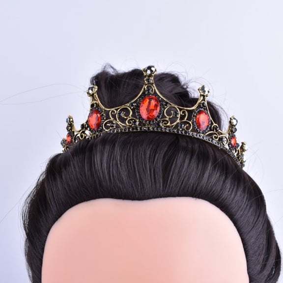 ELAYARD Red Bridal Crown Wedding Tiara Crystal Decorative Lightweight Durable