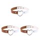 thumbnail image 5 of Collar colorido Sonducket de cuero estilo japonés ajustable de corazón Blanco, 5 of 6