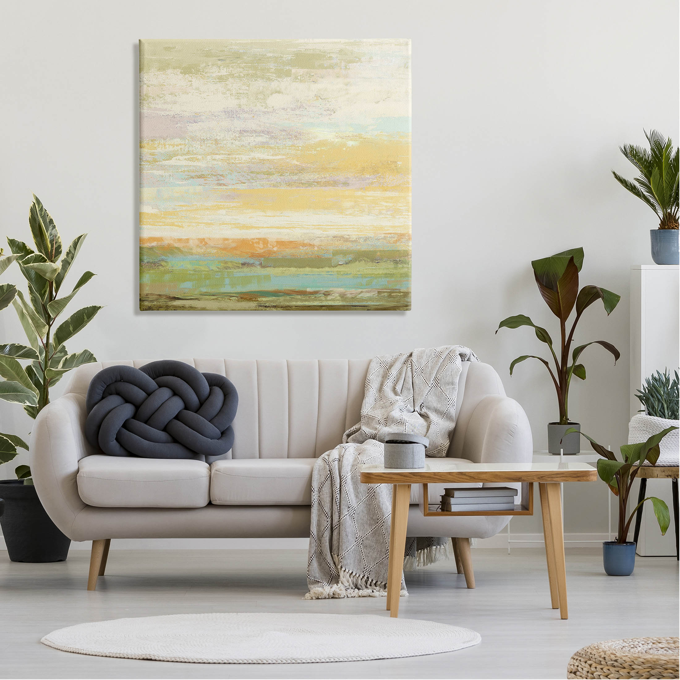 Stupell Industries Abstract Yellow Landscape Painting Gallery Wrapped Canvas Print Wall Art, Design by Suzanne Nicoll