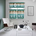 thumbnail image 4 of Teal Blue Brown Kitchen Curtains Sets for Windows 24 Inch Length, Home Vintage Farmhouse Retro Wooden Rod Pocket Window Treatments Tier Curtains and Valances Set for Bedroom/Bathroom, 4 of 8