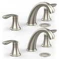 thumbnail image 2 of GymChoice Faucet for Bathroom Sink, WidespreadBathroom Faucet 3 Hole with Stainless Steel Bathroom Faucet Pop Up Drain and cUPCFree Hose2 Packs, 2 of 6