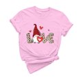 thumbnail image 2 of Meichang T-Shirt de la Saint-Valentin pour Femmes, Mignon T-Shirt à Imprimé Cœur, Manches Courtes, Col Rond, Hauts Mignons, Coupe Ample, T-Shirts de Fête, Saint-Valentin, 2 of 6