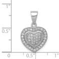 thumbnail image 3 of Sterling Silver Rhodium-plated Polished CZ Heart Pendant QP4447, 3 of 4