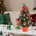 thumbnail image 5 of Neoyler Christmas Tree Mini Artificial Desktop Predecorated Tabletop Christmas Decorations with Retractable Branches and Glitter Ornaments for Mantel Home Red 11.8x3.9x3.9in, 5 of 6