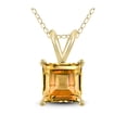 thumbnail image 2 of Paris Jewelry 18K Yellow Gold 1/2 Ct Citrine Square 18 Inch Necklace and Earrings Set Plated, 2 of 5