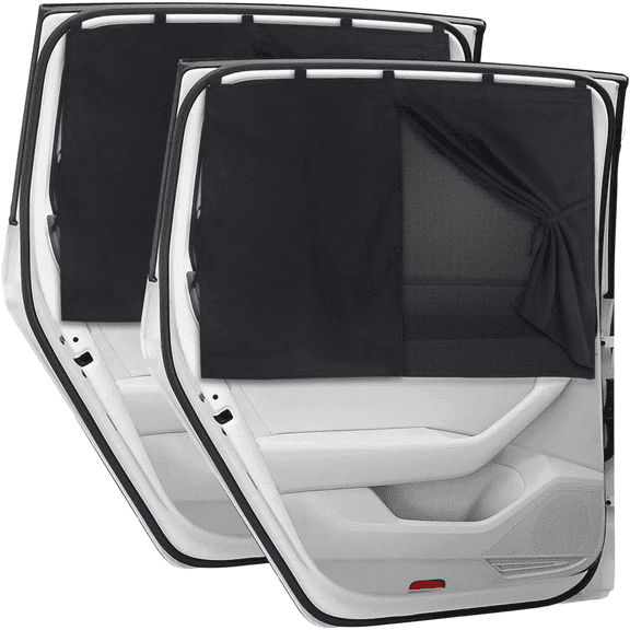 Car Side Window Shades, 2 Pack Window Shades for Car Side Windows Sun Shade Blocking Mosquito Net, Stretchy Fit Cars SUVs - Up to 26.7”x19.7”