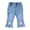 Blue H, variant on Asxite Toddler Girls Jeans Casual Flared Leg Pants Bow Detail Side Slit Pockets 6 M-5 Y